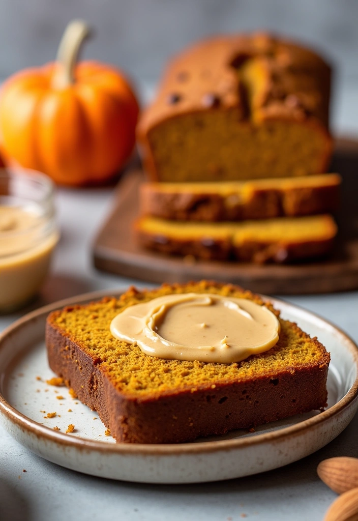 21 Irresistibly Delicious Pumpkin Bread Recipes You'll Crave All Fall! - 17. Pumpkin Almond Butter Bread