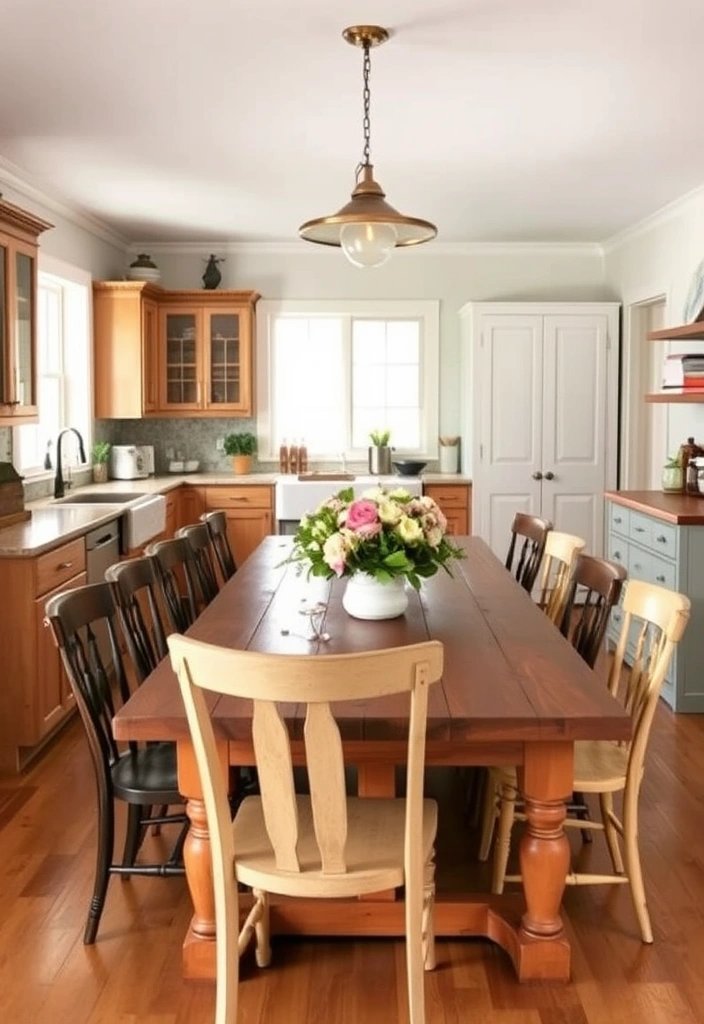 25 Farmhouse Kitchen Ideas to Add Rustic Charm in Modern Spaces - 11. Farmhouse Dining Area