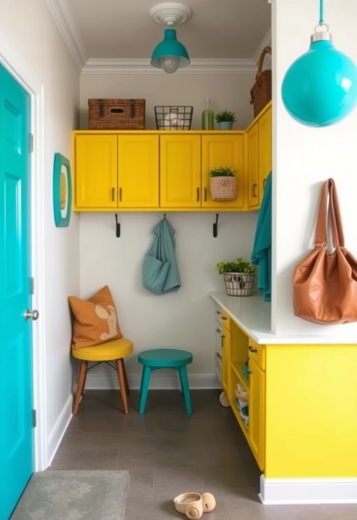 27 Mudroom Laundry Room Ideas That Will Transform Your Space (You Won't Believe #15!) - 14. Bright Accent Colors