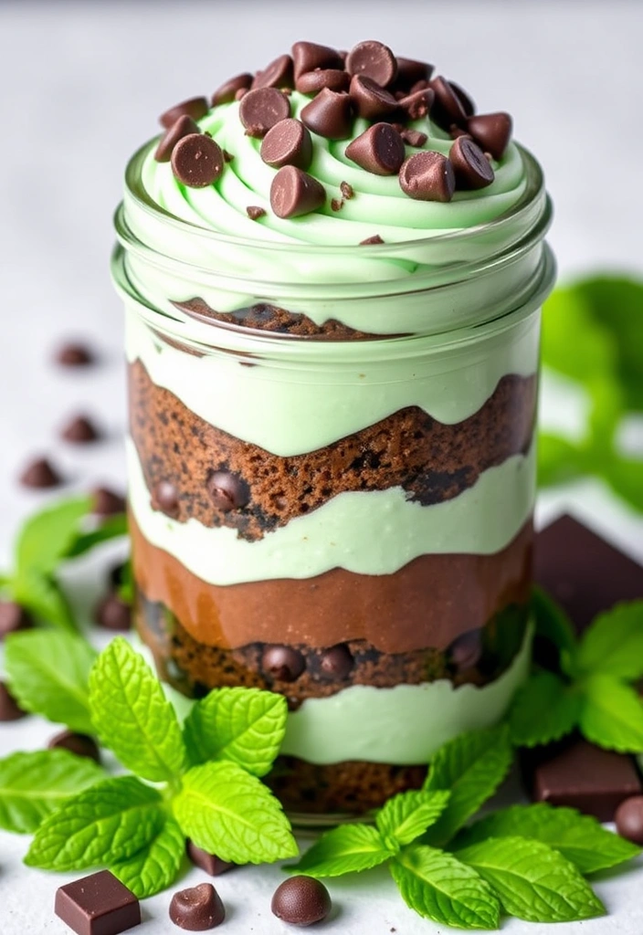 20 Easy Mason Jar Cupcake Ideas That'll Impress Your Guests (You Won't Believe #7!) - 11. Mint Chocolate Chip Marvel