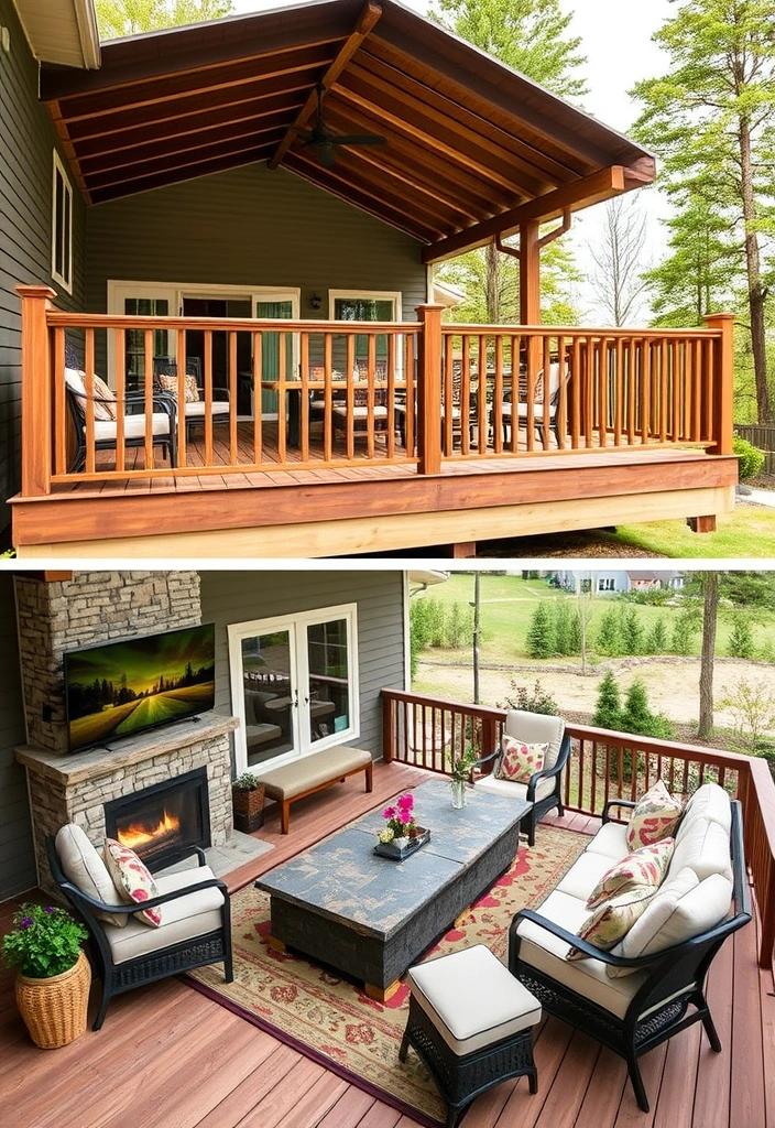 20 Two-Level Deck Ideas That Will Transform Your Backyard Into a Dream Retreat! - 20. Year-Round Enjoyment