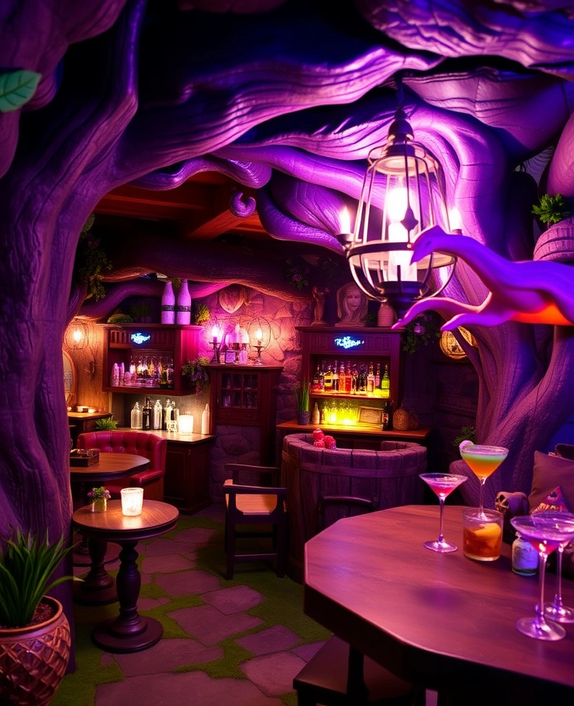 24 Basement Bar Ideas That'll Make You Want to Host Every Weekend! - 19. Fantasy-Themed Bar