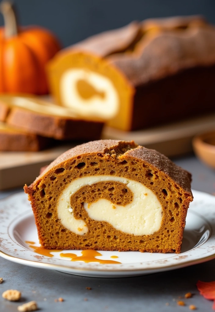 21 Irresistibly Delicious Pumpkin Bread Recipes You'll Crave All Fall! - 9. Pumpkin Cheesecake Bread