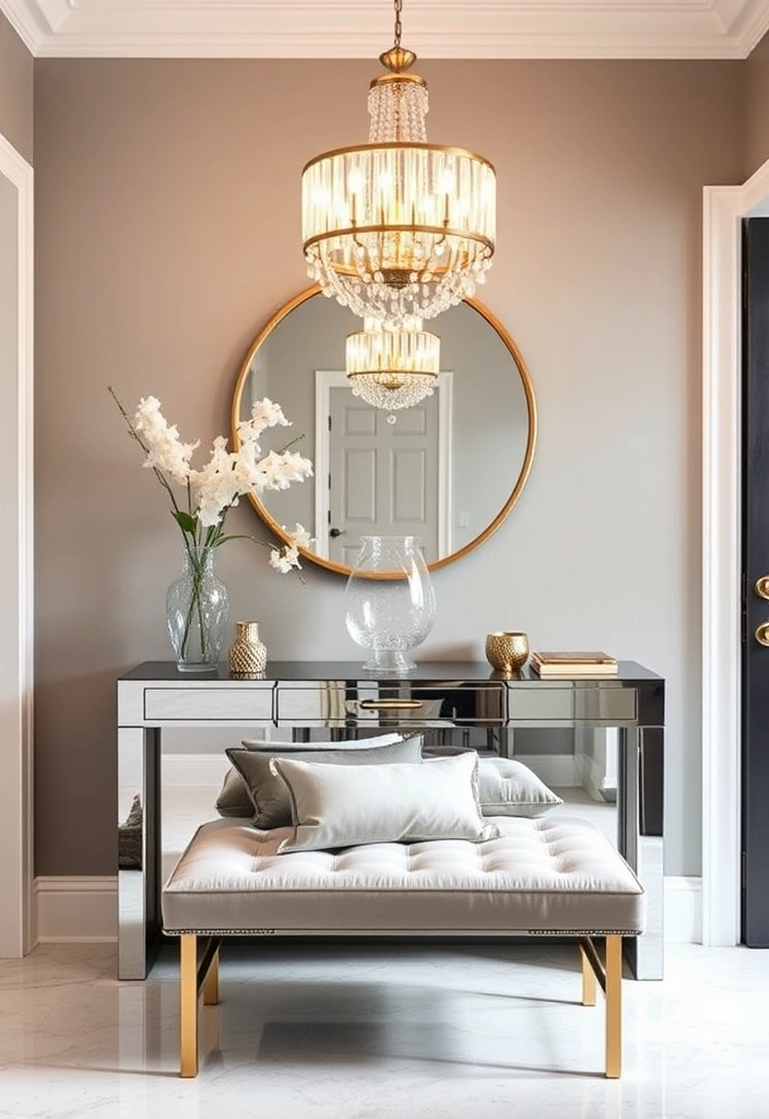 21 Stunning Entryway Ideas That Will Leave Your Guests in Awe! - 11. Modern Glam