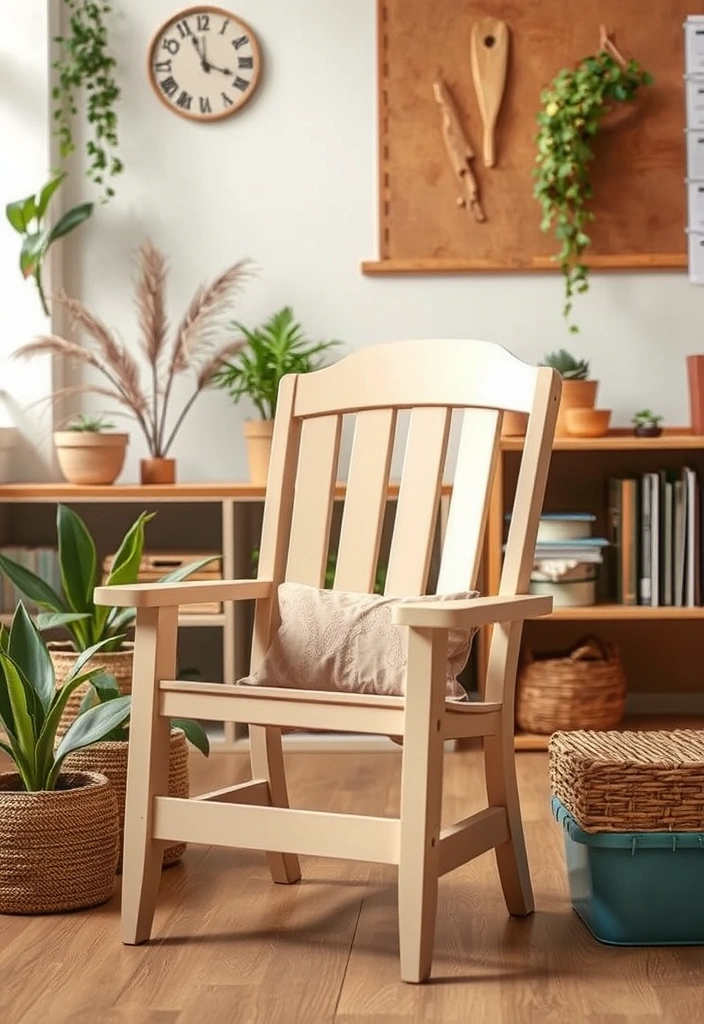 27 Yard Painted DIY Teacher Reading Chairs That Will Transform Any Classroom! - 11. Earthy Tones for Calmness