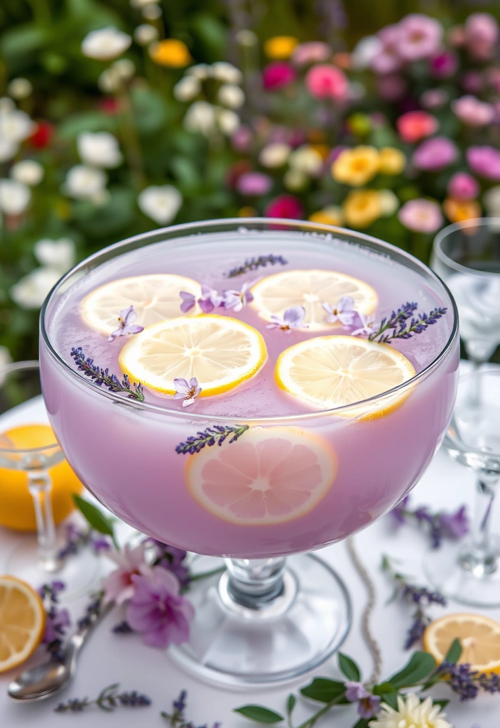 23 Mind-Blowing Punch Recipes That Will Make Your Next Party Legendary! - 12. Lavender Lemonade Punch