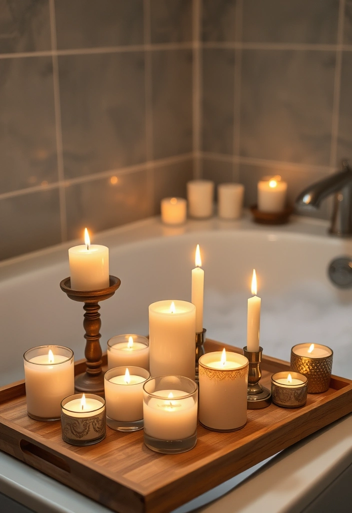 27 Fall Bathroom Decorating Ideas That Will Transform Your Space Into a Cozy Retreat! - 3. Warm Candle Displays