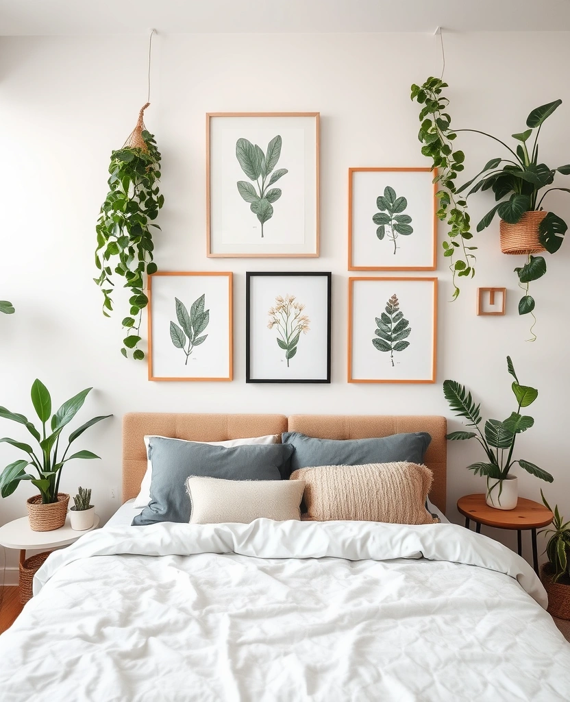 21 Plants in Bedroom Ideas That Will Transform Your Space into a Lush Oasis! - 23. Plant-Focused Artwork