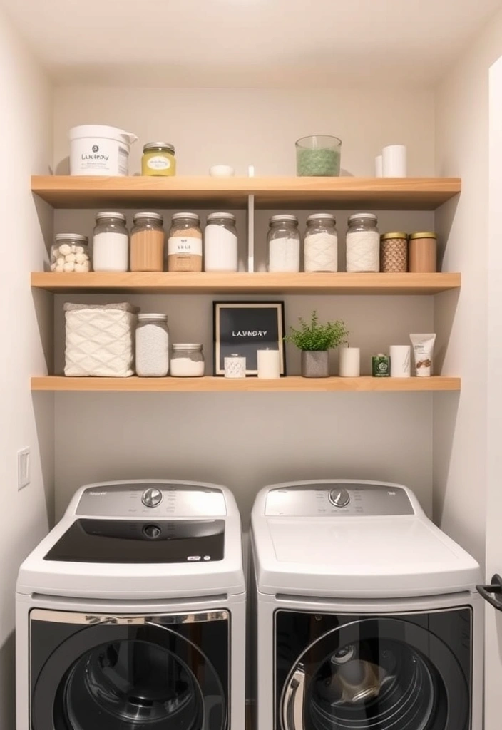 20 Laundry Room Cabinet Ideas That'll Make You Want to Do Laundry! - 4. Open Shelving for Easy Access