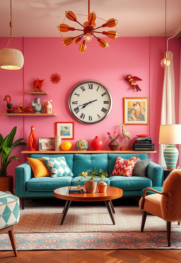 25 Modern 70s Living Room Ideas That'll Make You Want to Time Travel! - 21. Whimsical Decor Elements