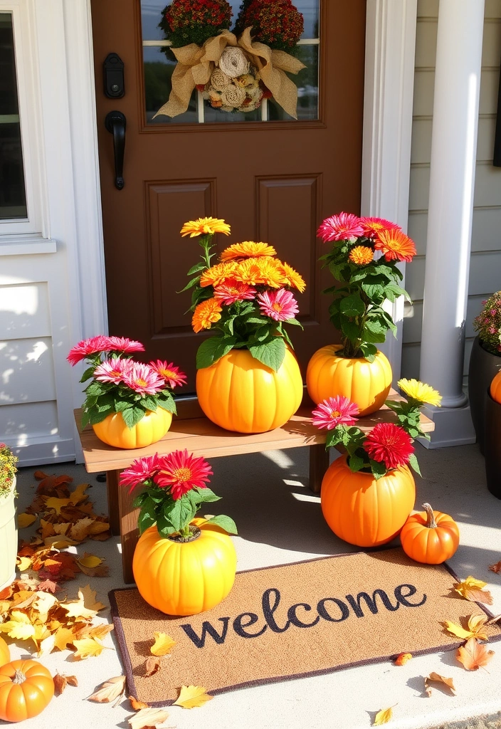 29 Fall Budget Decorating Ideas You Can’t Afford to Miss (Especially #16!) - 1. DIY Pumpkin Planters