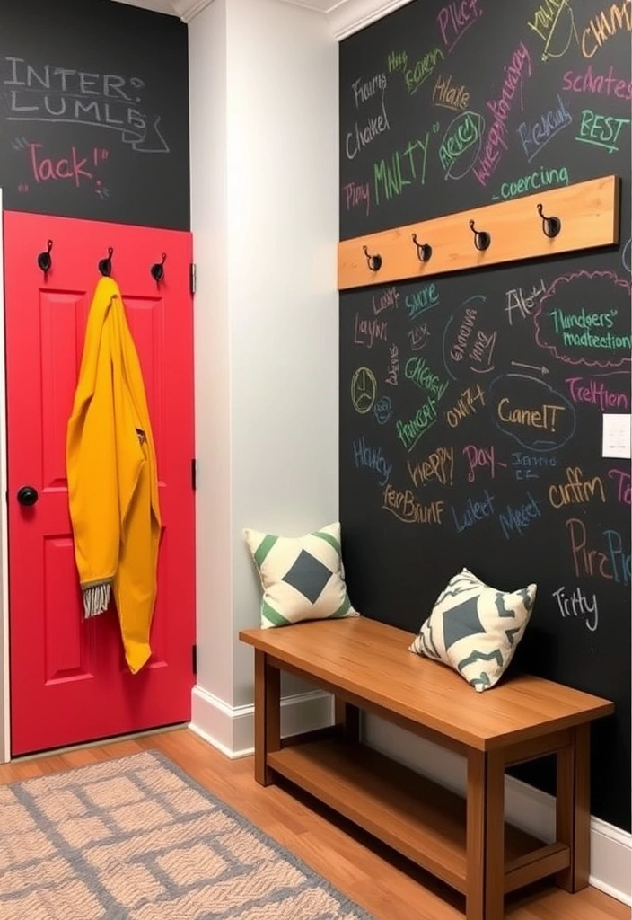 27 Mudroom Laundry Room Ideas That Will Transform Your Space (You Won't Believe #15!) - 8. Interactive Chalkboard Wall